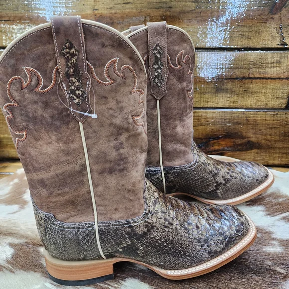 Brown Snakeskin Western Boots